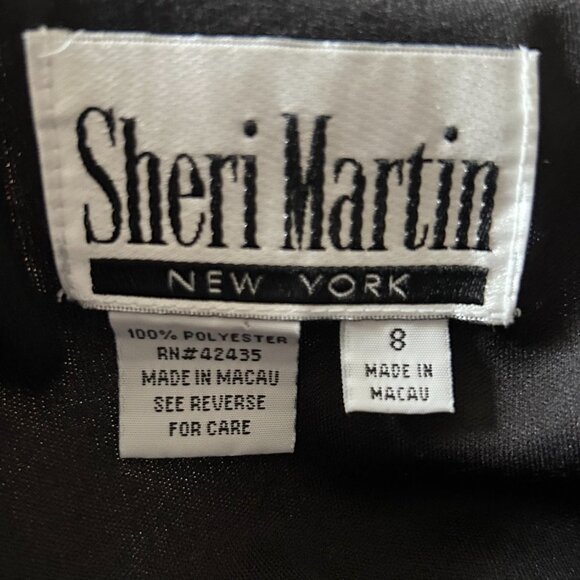 Vtg  Sheri Martin New York A-Line Midi black and pink florals dress women's S 8 - Picture 12 of 12